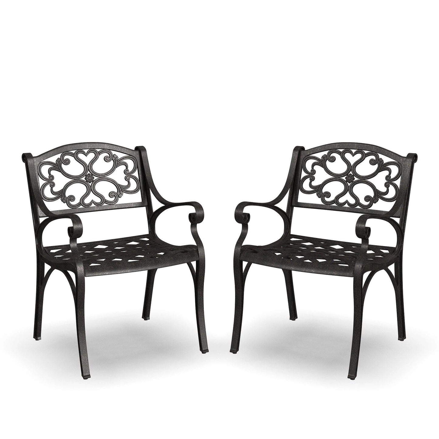 Ensemble de salle à manger d'extérieur en aluminium bronze Sanibel 7 pièces avec table à manger ovale de 72 pouces et six fauteuils par Homestyles