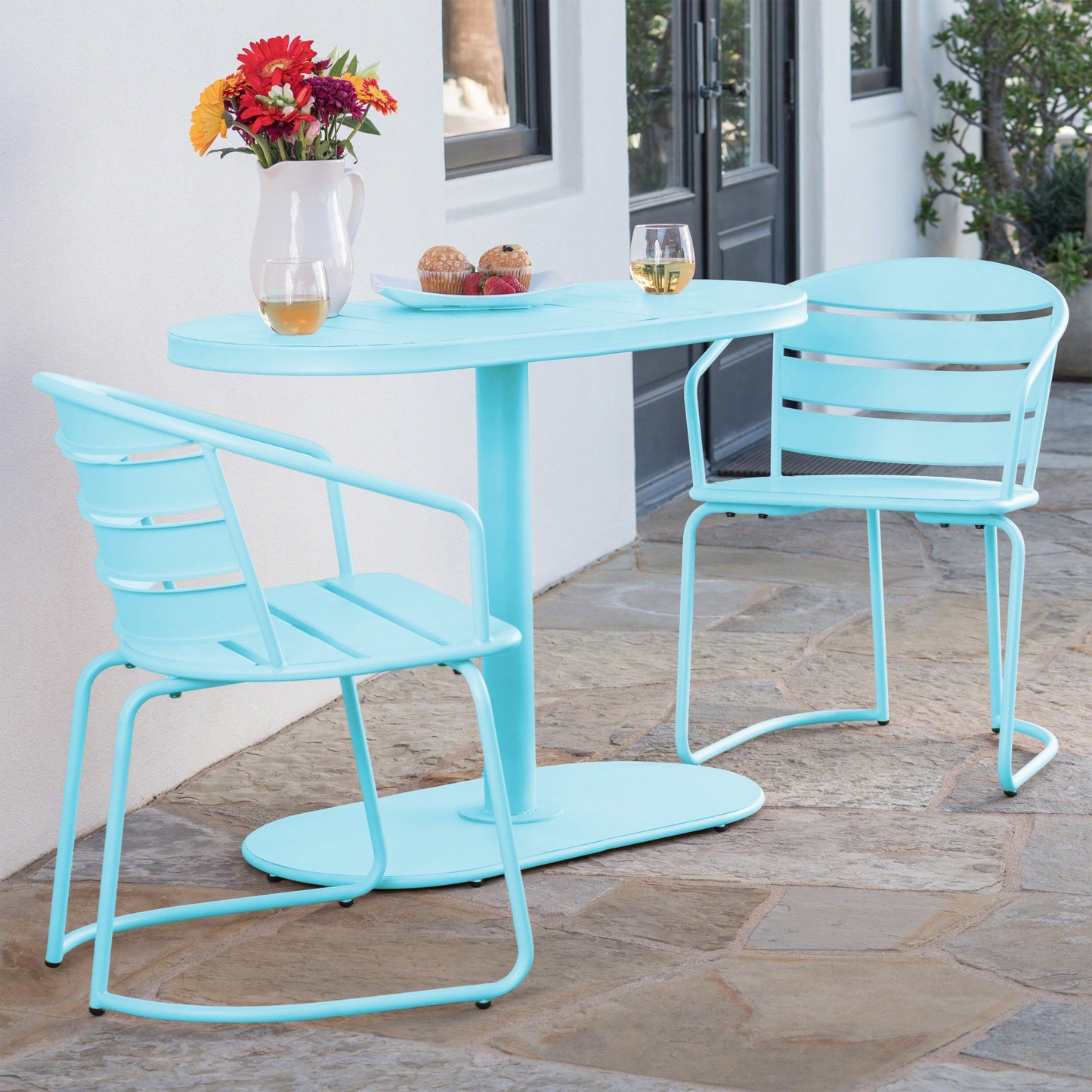 Ensemble bistrot d'extérieur 3 pièces Santa Monica par Christopher Knight Home