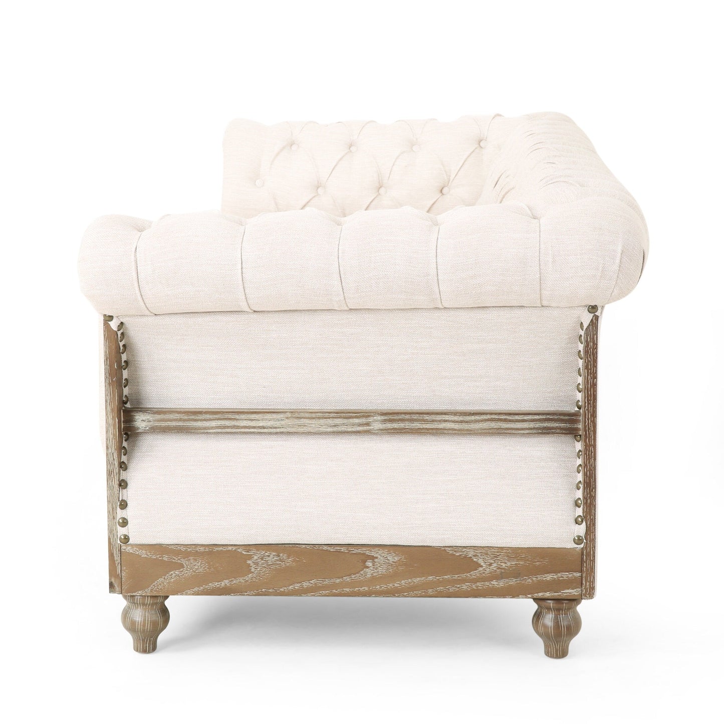 Canapé Chesterfield Saragus avec garniture cloutée par Christopher Knight Home - 85,50 L x 33,25 l x 28,50 H