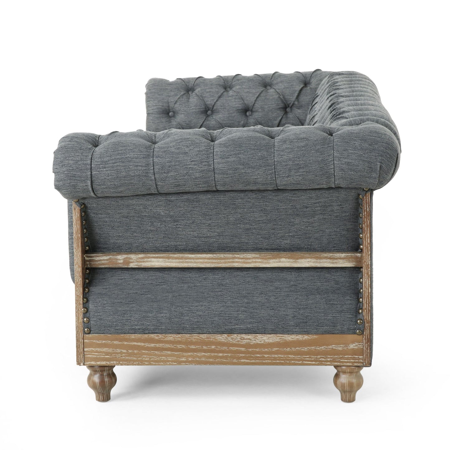 Canapé Chesterfield Saragus avec garniture cloutée par Christopher Knight Home - 85,50 L x 33,25 l x 28,50 H