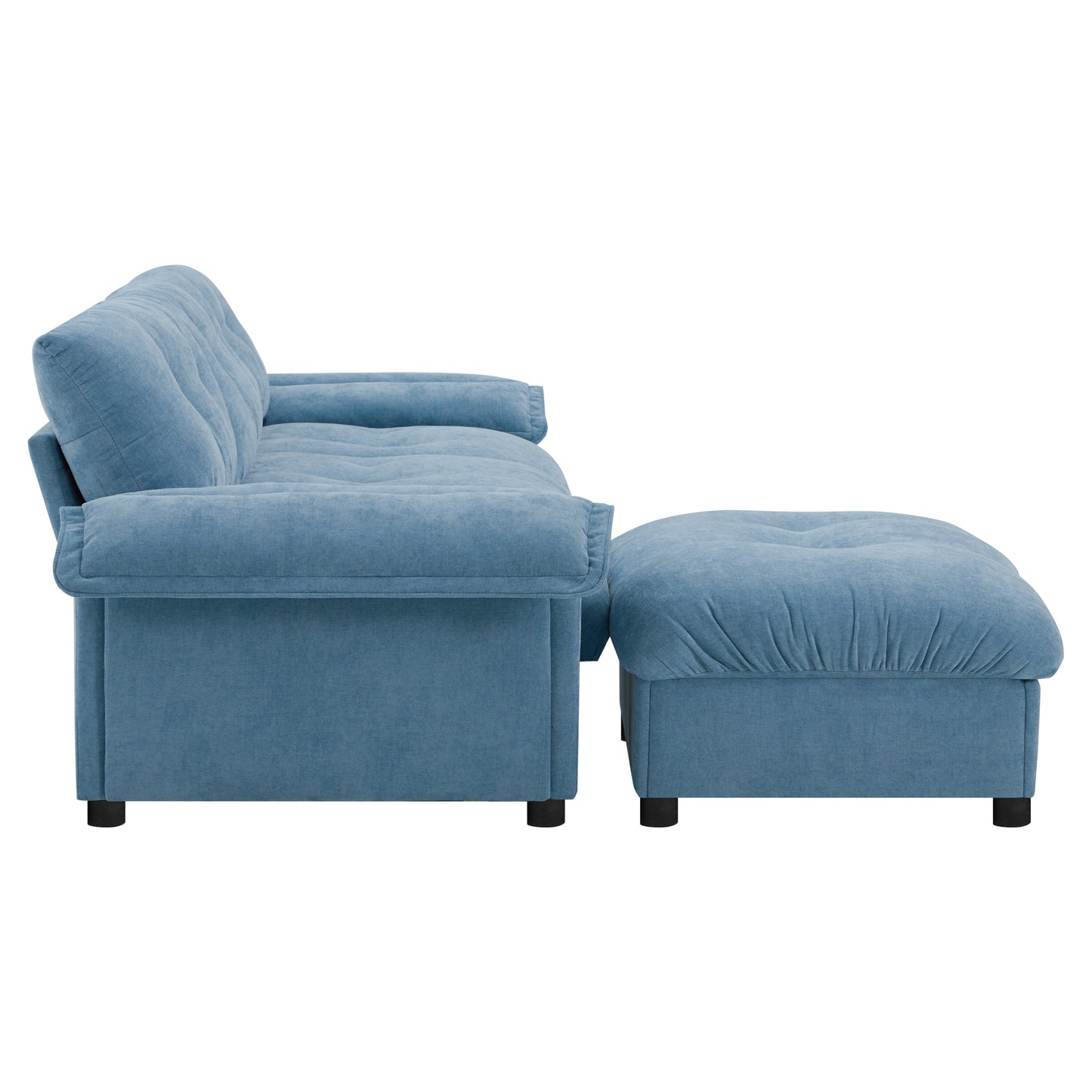 Canapé sectionnel en L avec accoudoirs multifonctionnels, chargeur double port, porte-gobelet, poches de rangement latérales, coussin moelleux
