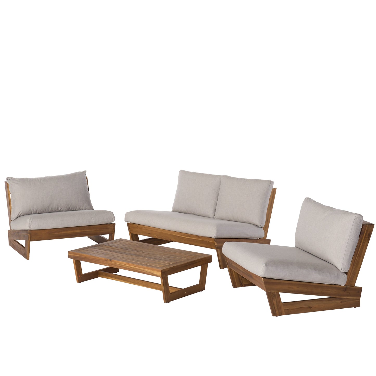 Salon de jardin Sherwood 4 places en bois par Christopher Knight Home