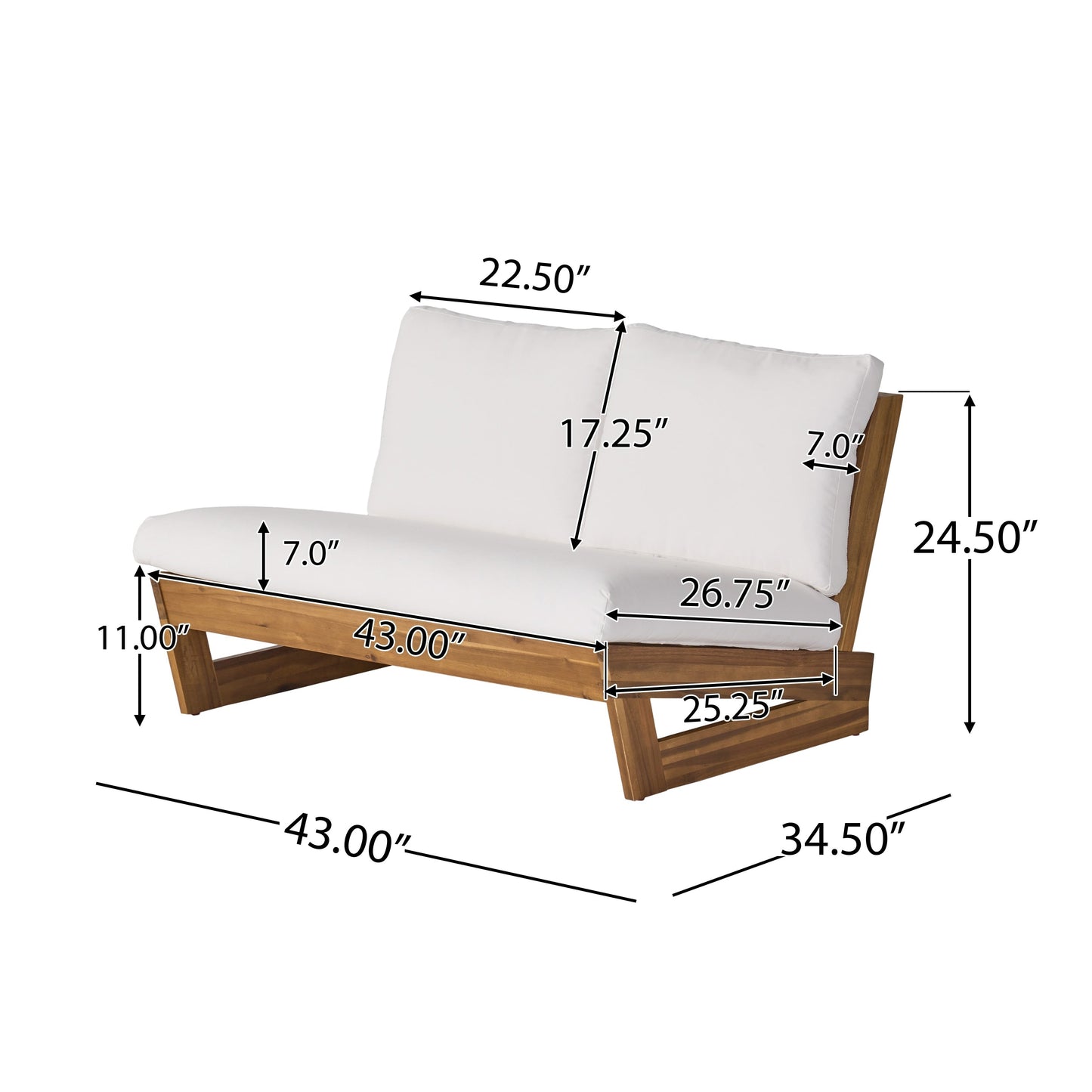 Salon de jardin Sherwood 4 places en bois par Christopher Knight Home