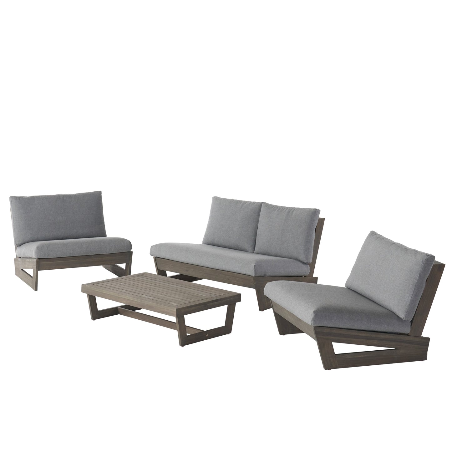 Salon de jardin Sherwood 4 places en bois par Christopher Knight Home