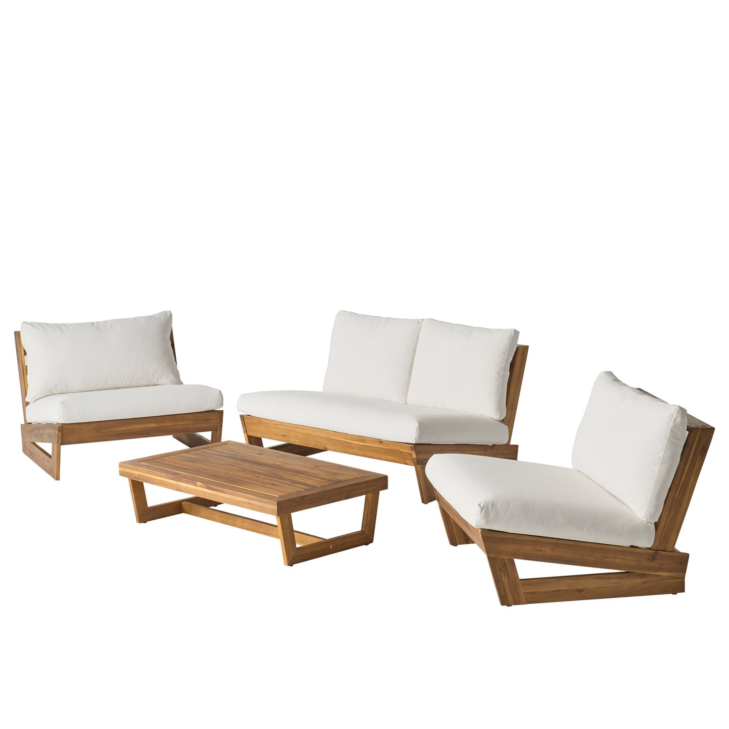 Salon de jardin Sherwood 4 places en bois par Christopher Knight Home