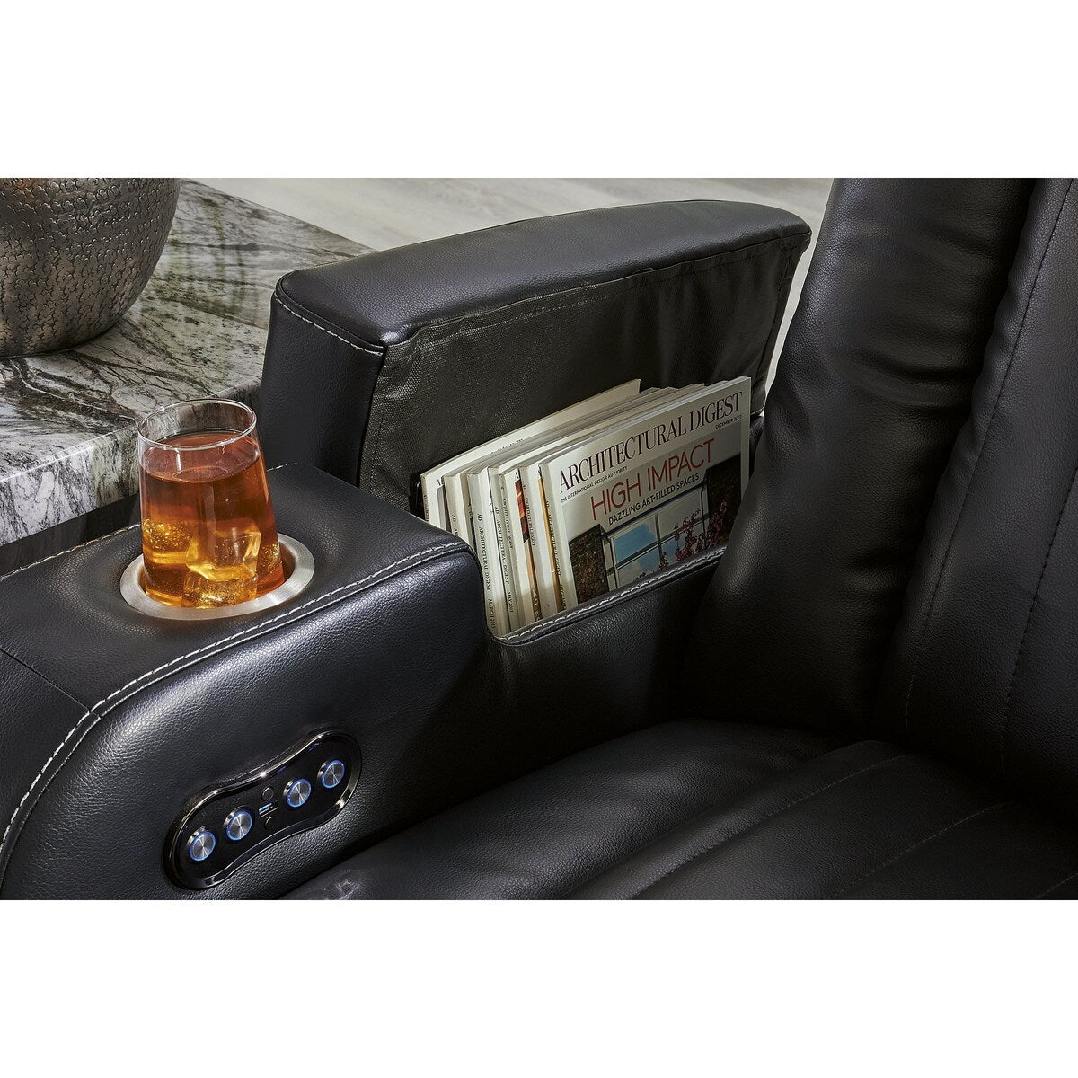 Canapé inclinable électrique Caveman Den Midnight Signature Design by Ashley - 86 L x 42 P x 42 H