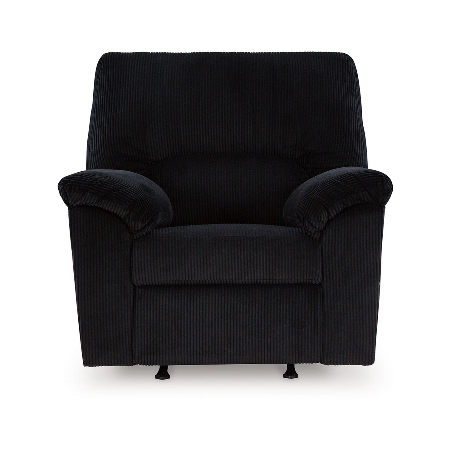 Fauteuil d'appoint inclinable manuel Simy, 40 pouces, velours côtelé noir