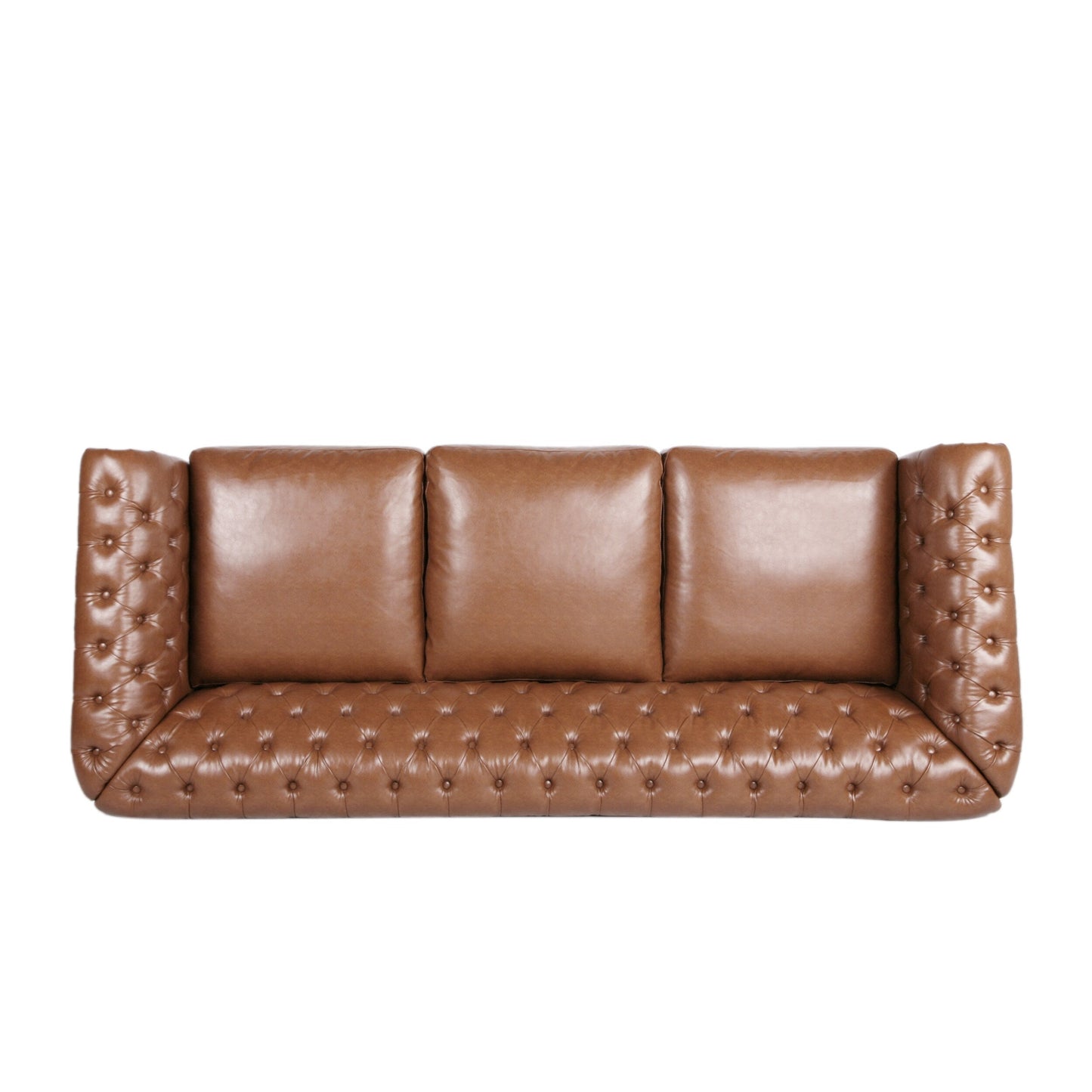 Canapé Chesterfield Somerville capitonné en similicuir avec accoudoirs en volutes par Christopher Knight Home