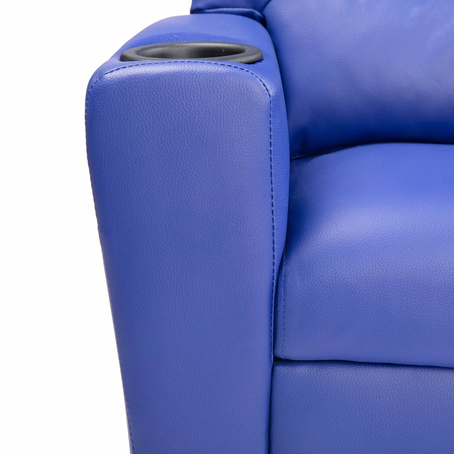 Fauteuil inclinable en PVC pour enfants avec fonction d'inclinaison par poussée, porte-gobelet et repose-pieds confortable