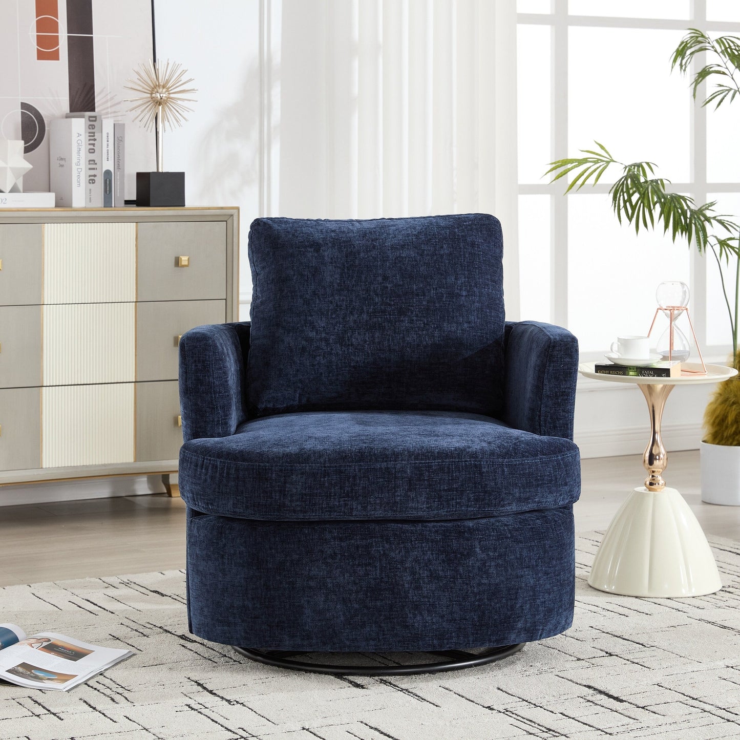 Chaise de bureau pivotante moderne avec hauteur réglable et rotation à 360 degrés pour le confort du bureau à domicile