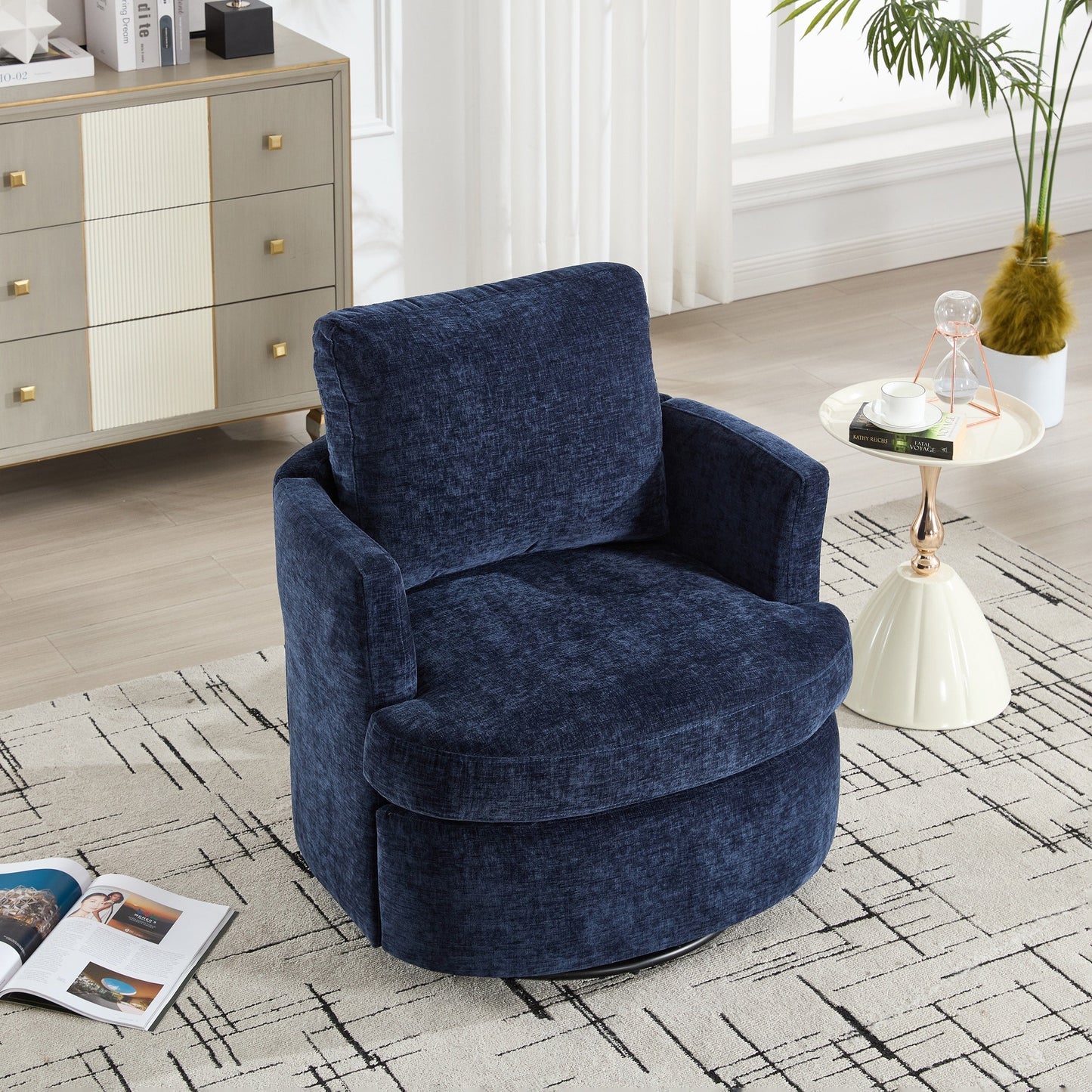 Chaise de bureau pivotante moderne avec hauteur réglable et rotation à 360 degrés pour le confort du bureau à domicile