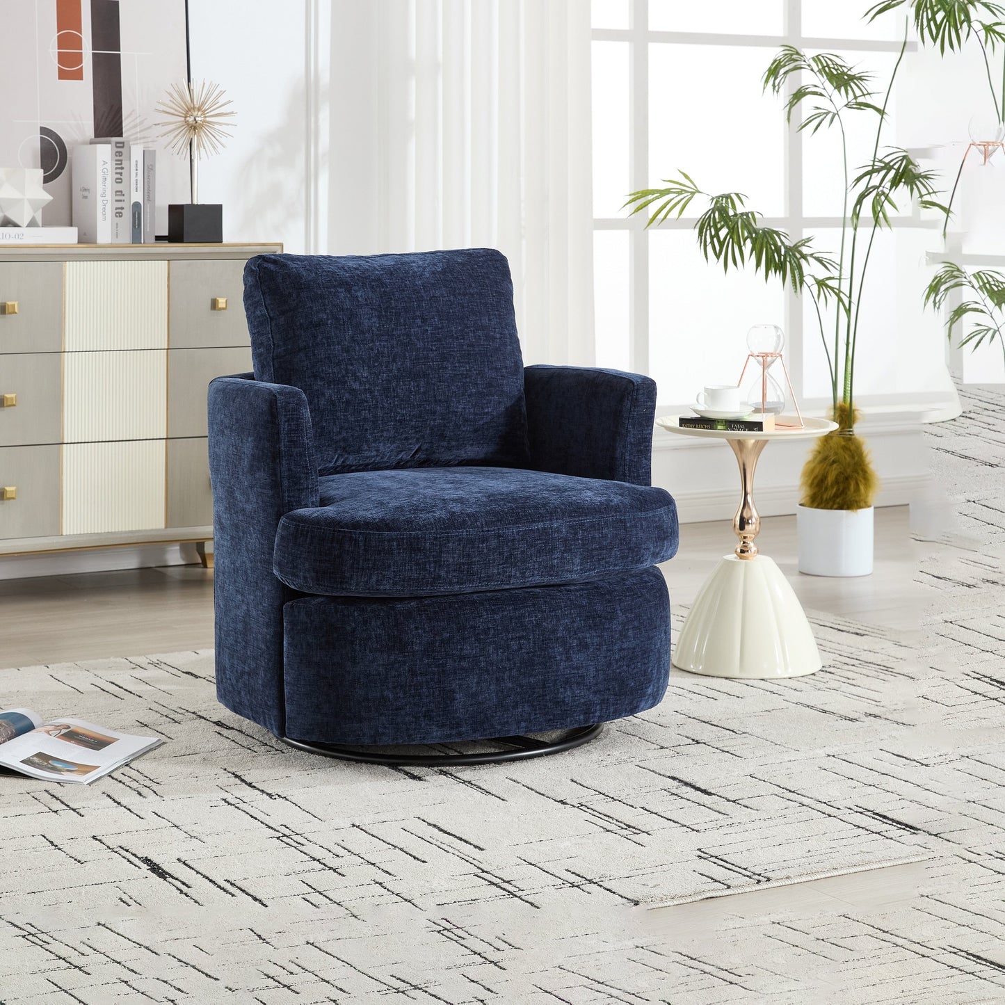 Chaise de bureau pivotante moderne avec hauteur réglable et rotation à 360 degrés pour le confort du bureau à domicile