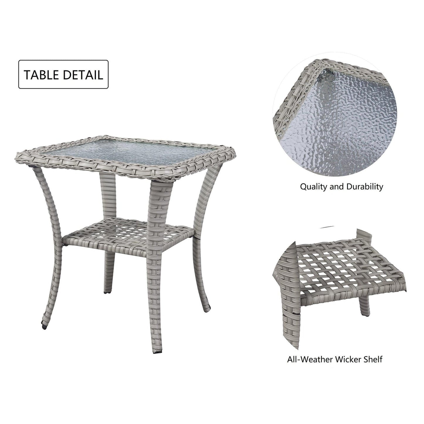 Ensemble de 3 meubles d'extérieur avec table et chaises pivotantes Gymojoy