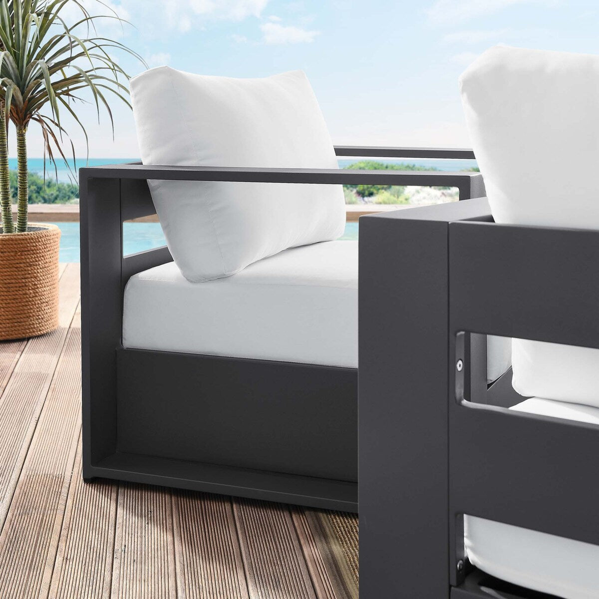 Ensemble de 2 fauteuils d'extérieur en aluminium thermolaqué Tahoe