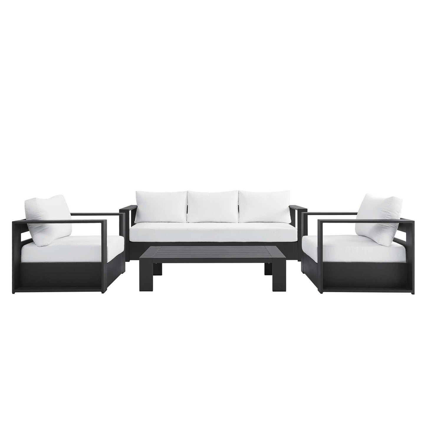 Ensemble de conversation d'extérieur Tahoe en aluminium 4 pièces avec table basse