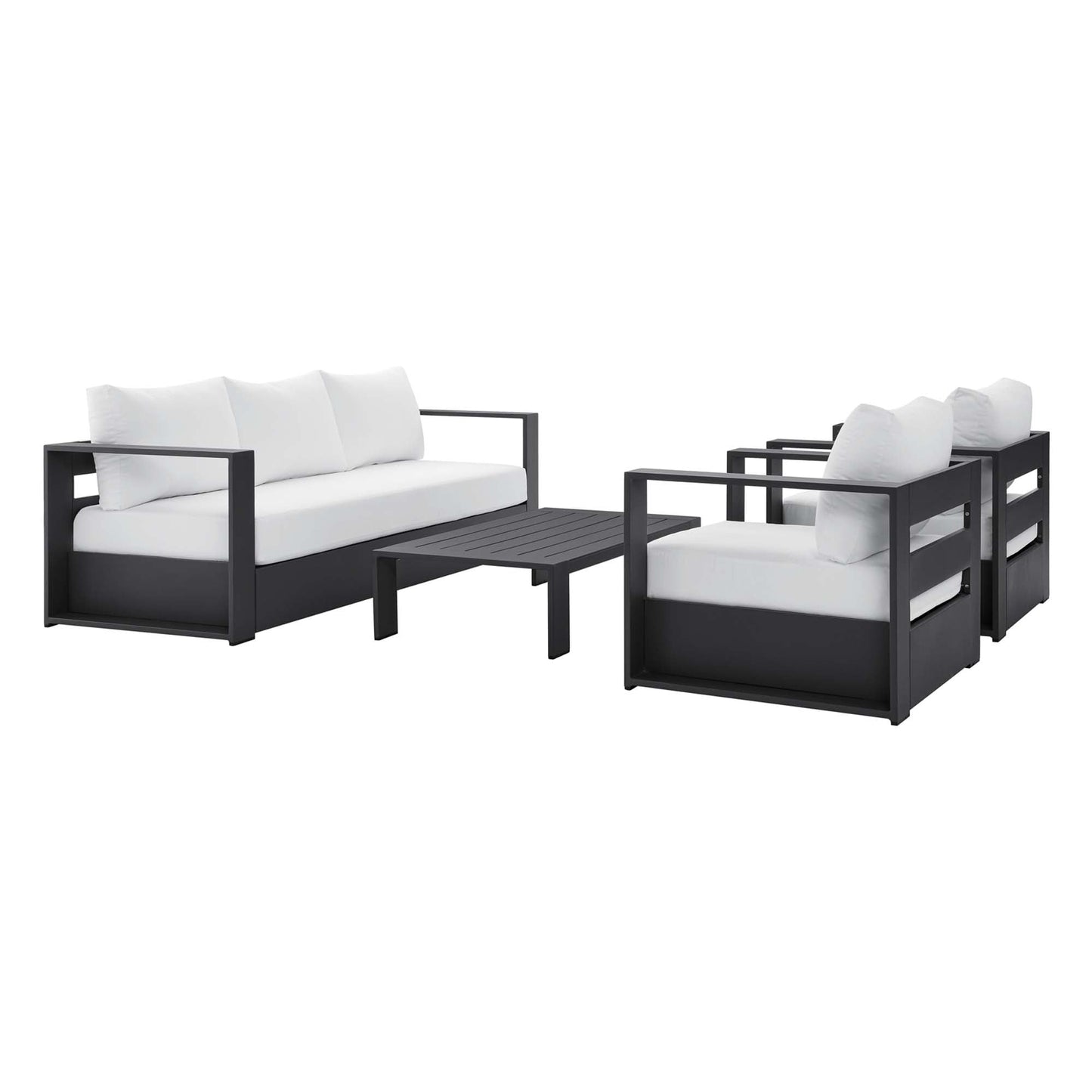 Ensemble de conversation d'extérieur Tahoe en aluminium 4 pièces avec table basse