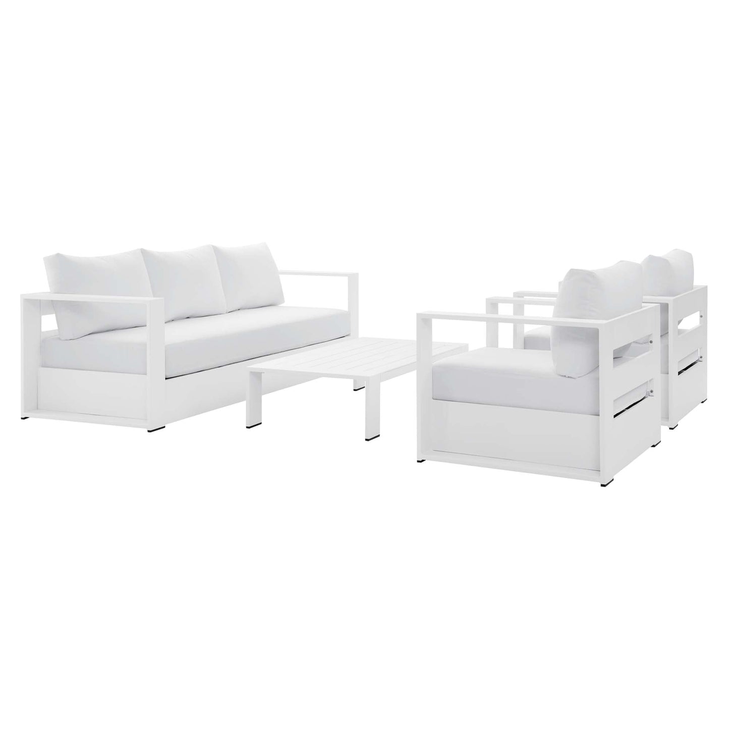 Ensemble de conversation d'extérieur Tahoe en aluminium 4 pièces avec table basse