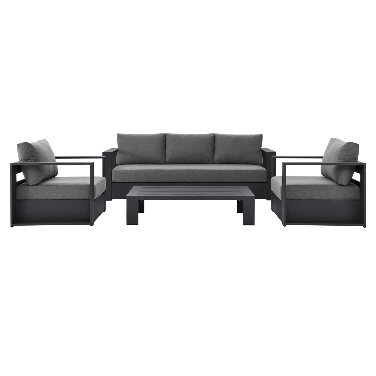 Ensemble de conversation d'extérieur Tahoe en aluminium 4 pièces avec table basse