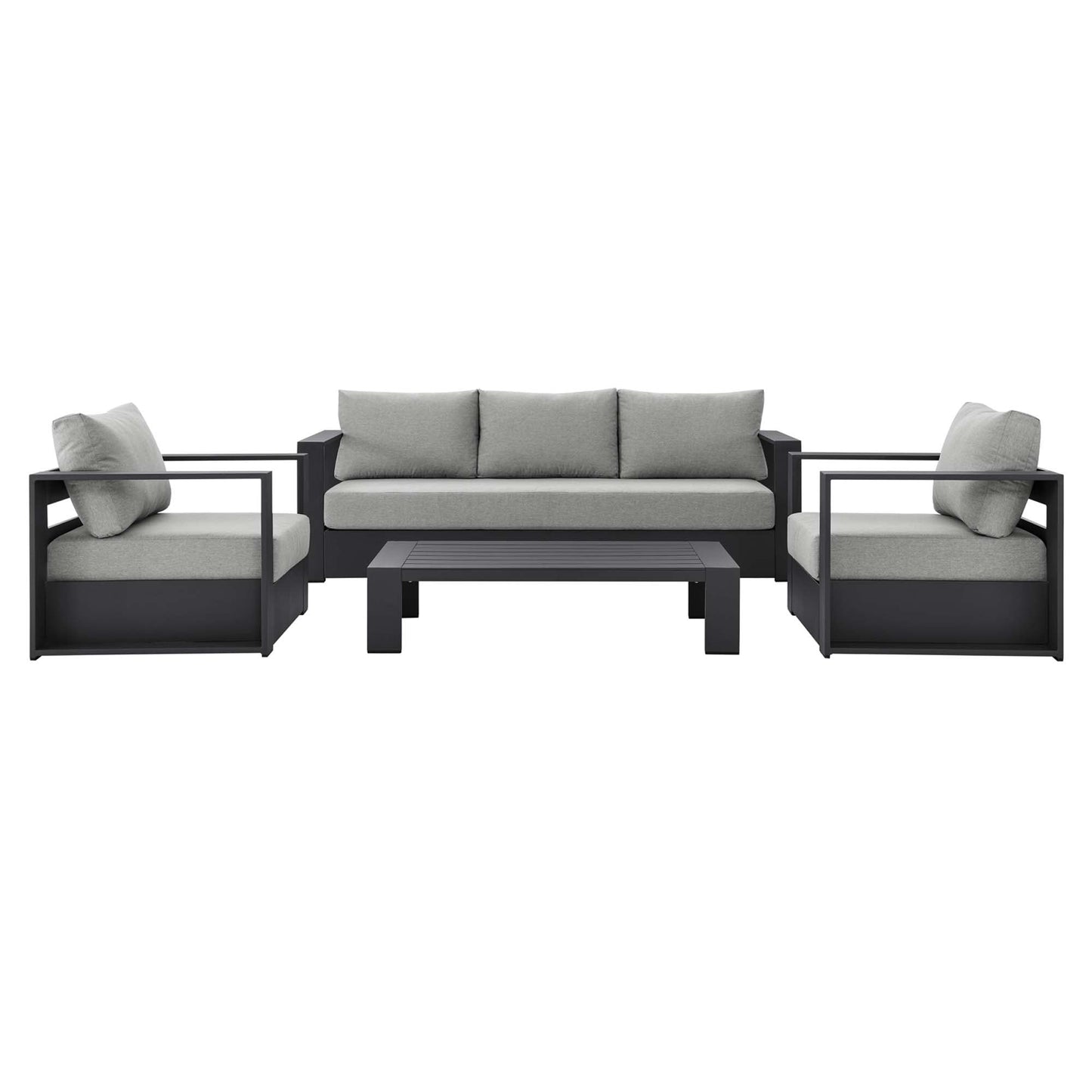 Ensemble de conversation d'extérieur Tahoe en aluminium 4 pièces avec table basse