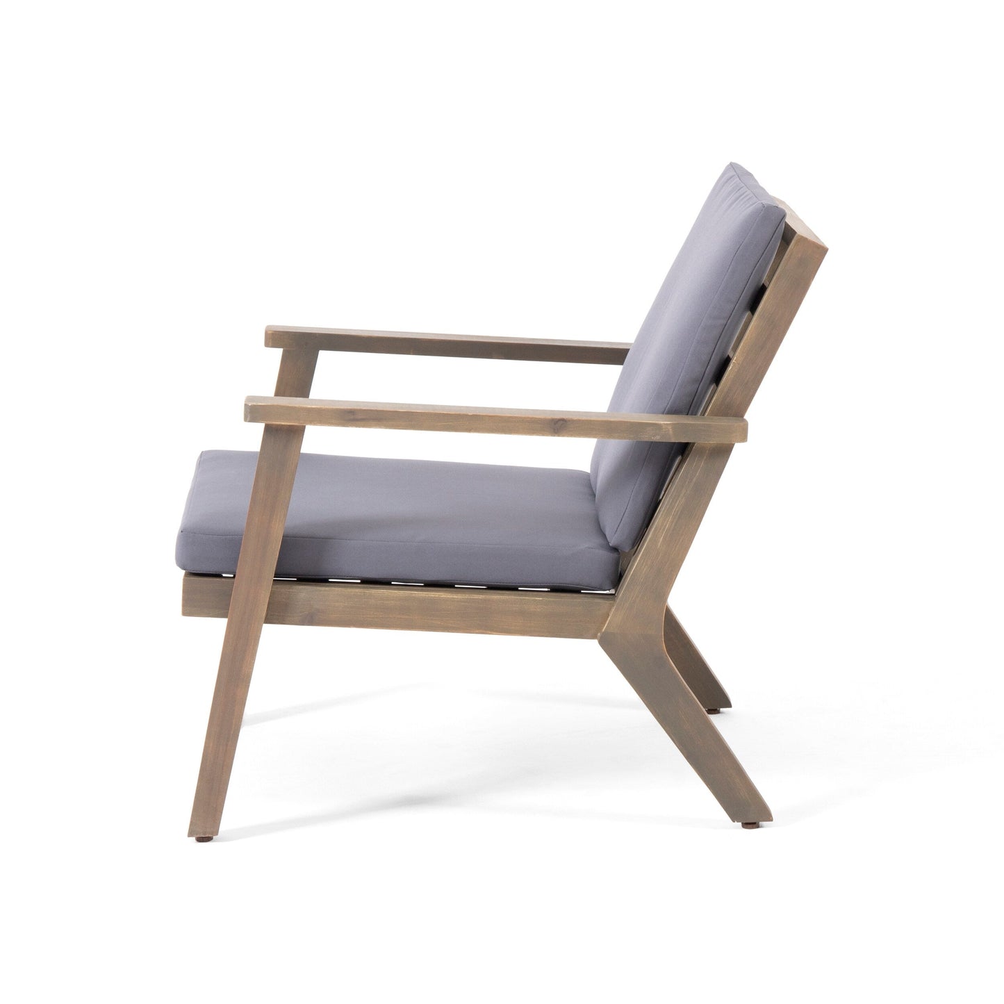 Fauteuils club d'extérieur en bois d'acacia Temecula avec coussins (lot de 2) par Christopher Knight Home