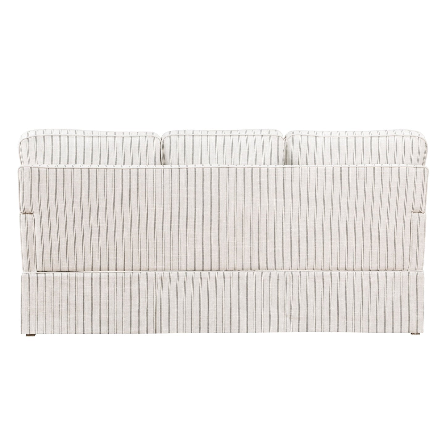Canapé Tory avec 4 coussins décoratifs, polyester rayé gris et blanc, 200 cm