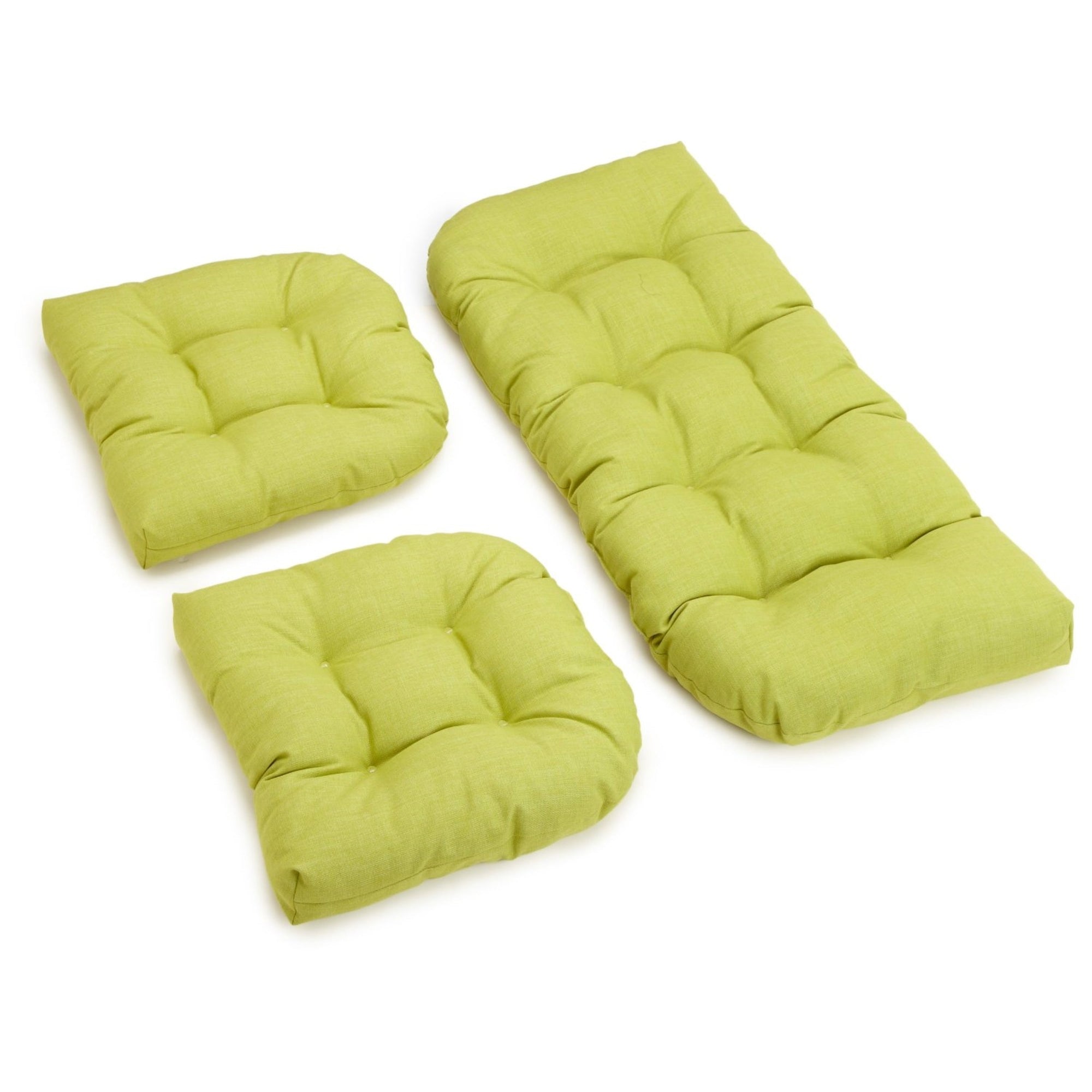 Tufted Outdoor Settee Cushion Set (Set of 3)