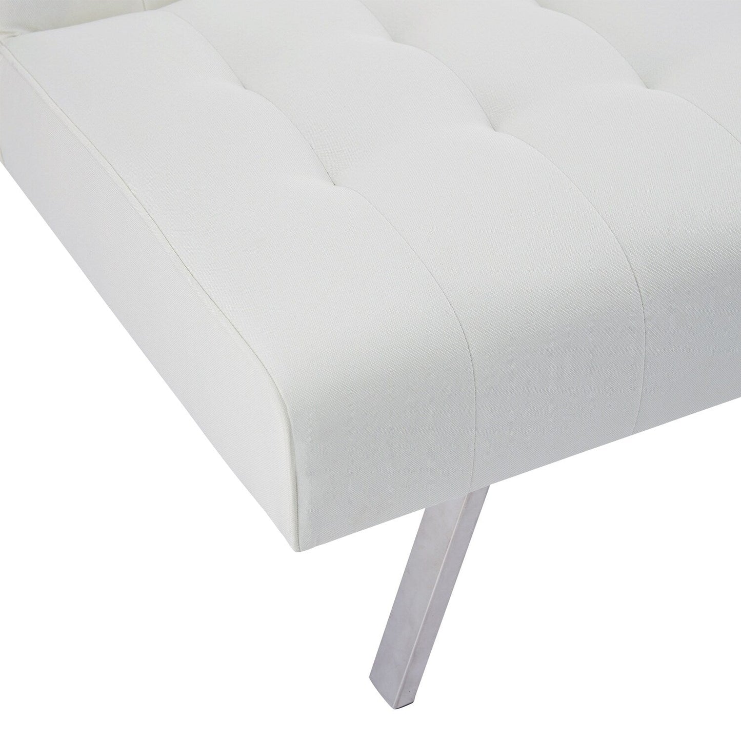 Canapé-lit futon capitonné moderne du milieu du siècle avec dossier divisé et pieds chromés