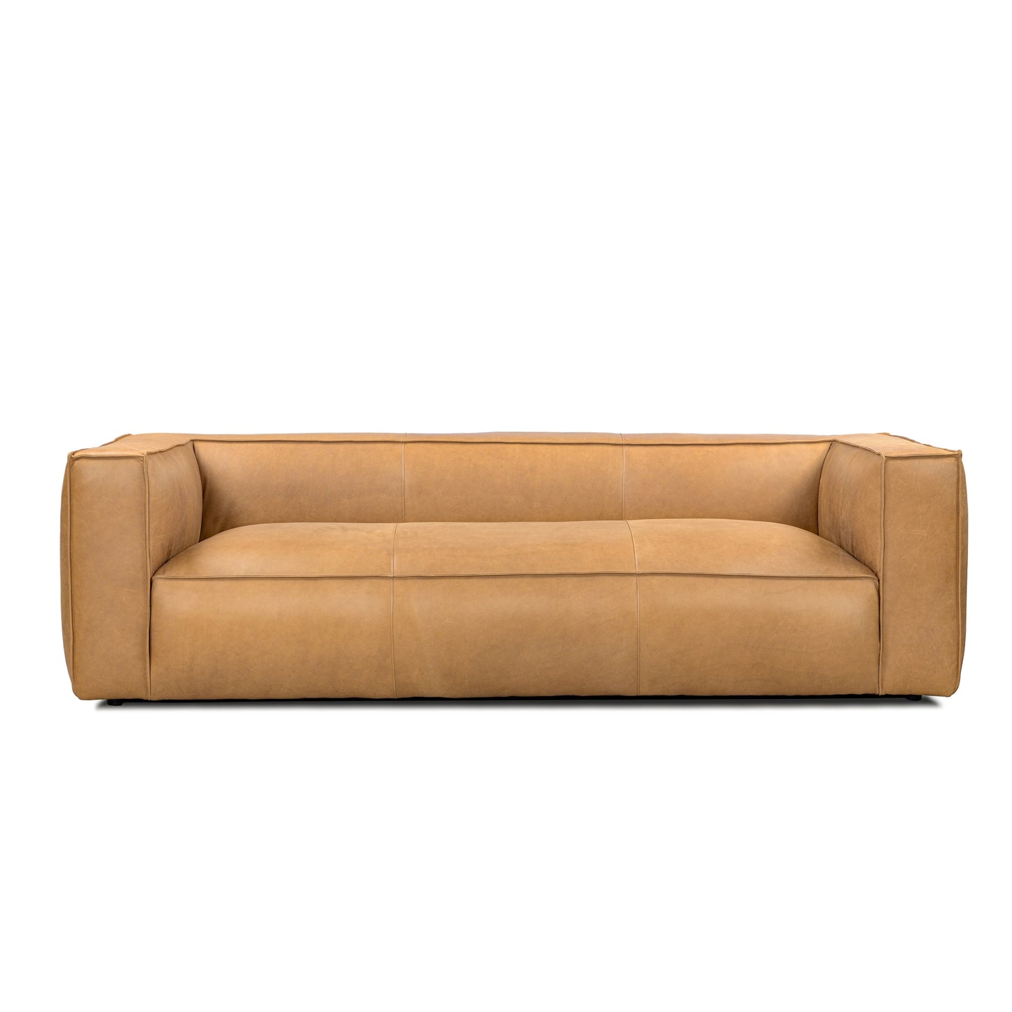Canapé de salon UR en cuir aniline, canapé moderne en cuir véritable pour salon - 100 l x 43 P x 26,25 H