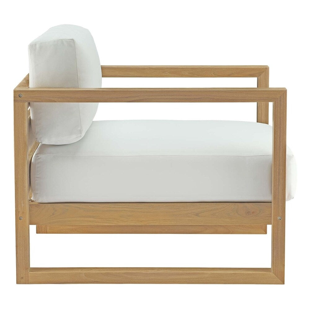 Ensemble de patio extérieur en teck Upland 4 pièces