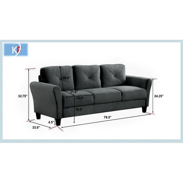Canapé sectionnel 3 places en velours avec coussins en mousse à mémoire de forme