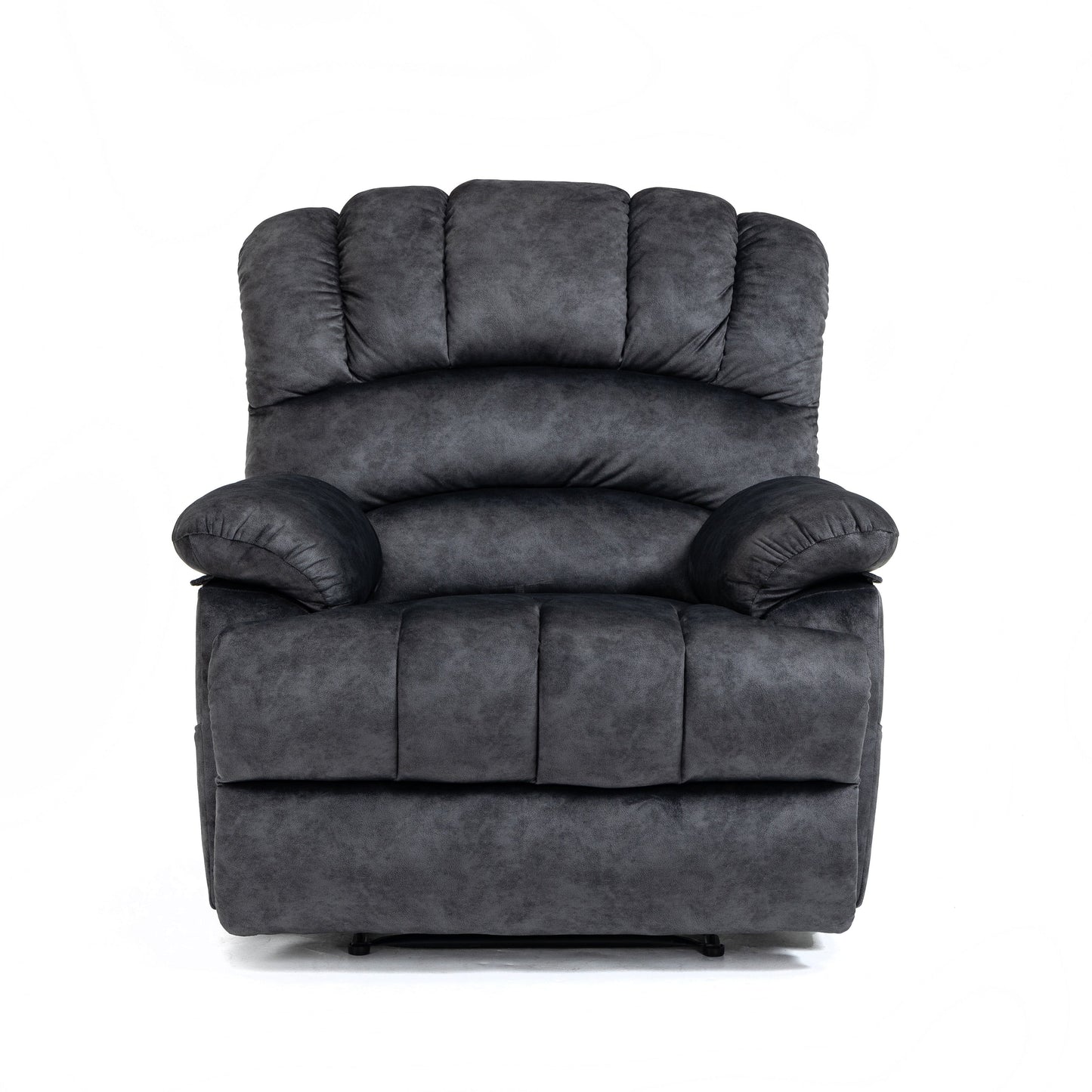 Fauteuil inclinable manuel en velours avec repose-pieds et dossier réglable