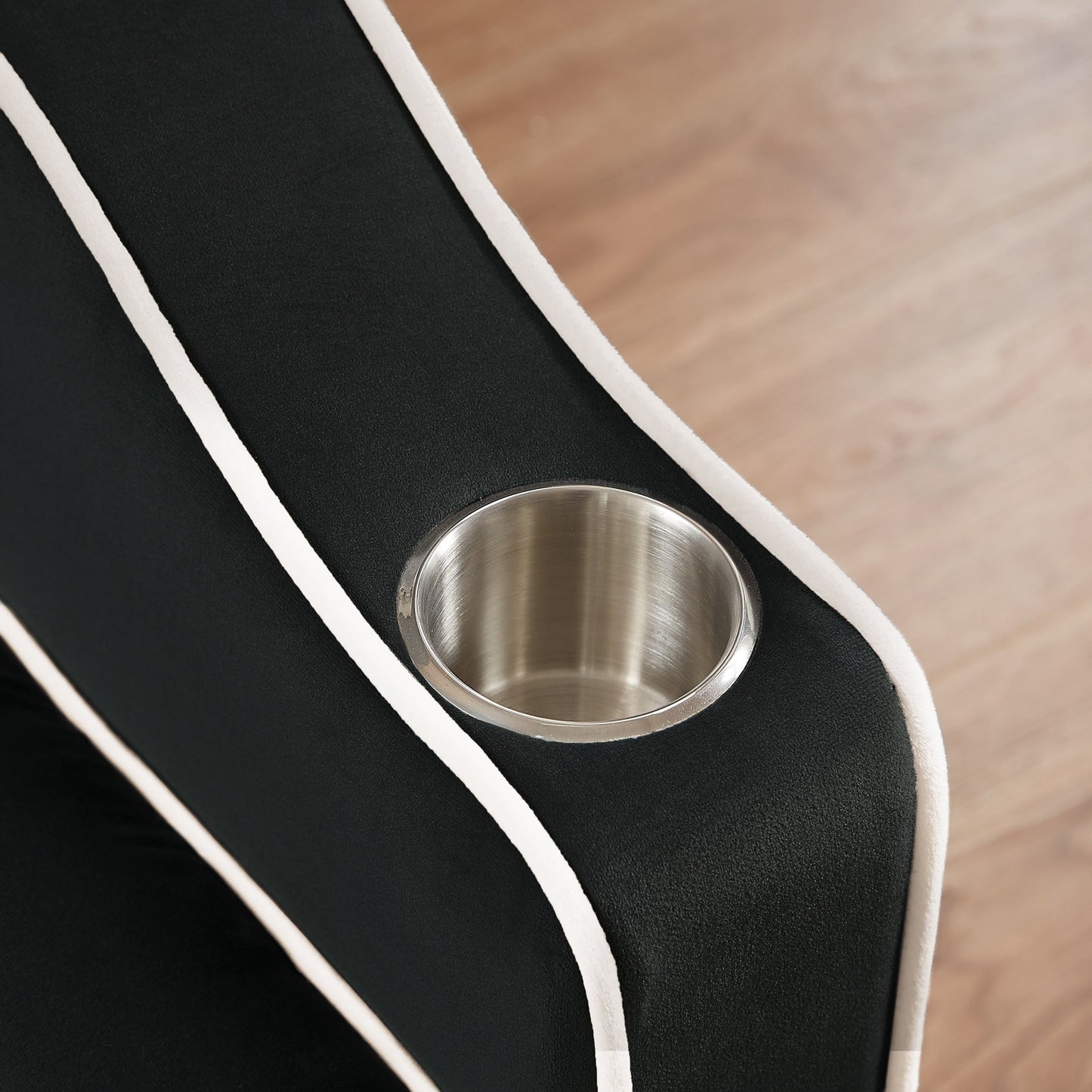 Canapé-lit pliable polyvalent en velours avec dossier réglable, port USB et support de téléphone