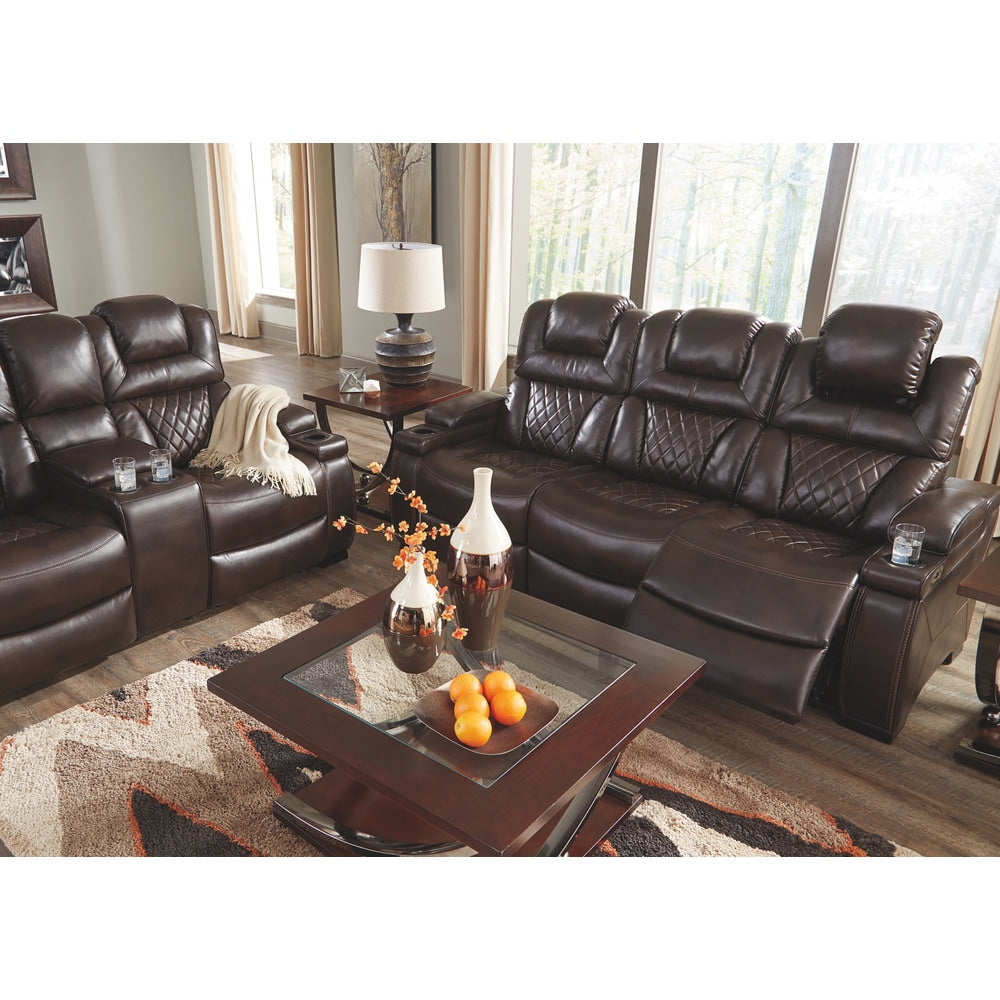 Canapé inclinable électrique Warnerton en similicuir marron chocolat - 84 L x 38 P x 44 H