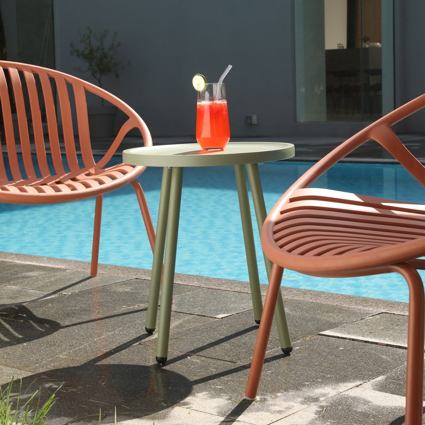 Ensemble de meubles de jardin Werph 3 pièces, mobilier d'extérieur avec table bistro et chaises de jardin, lot de 2