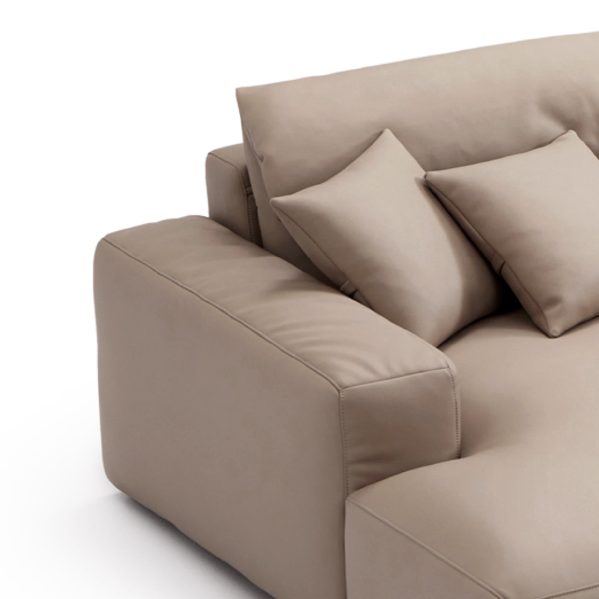 Chestnut Khaki Leather Sectional