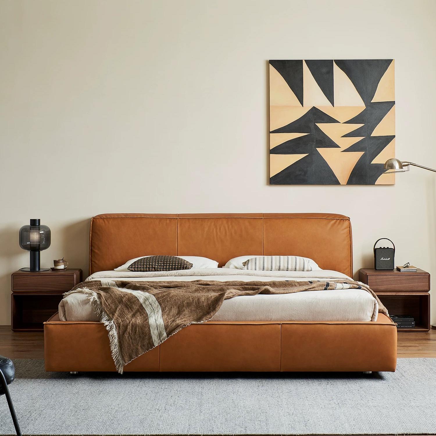 Cinnamon Leather Bed