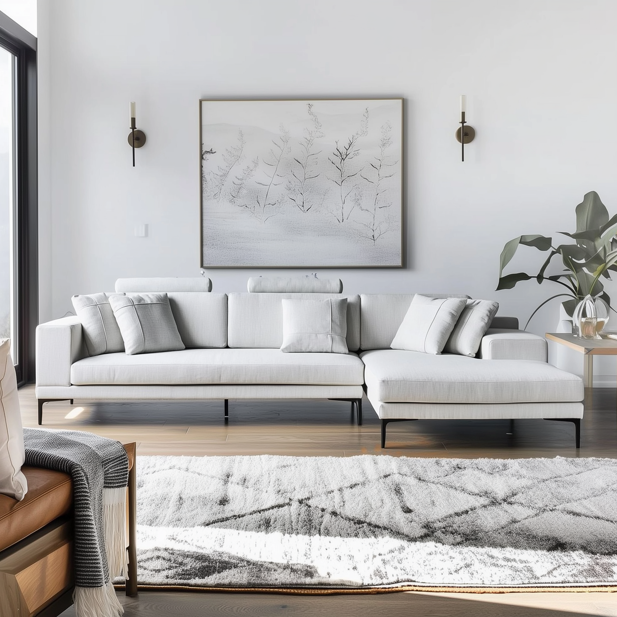 Bel Modern Gray Fabric Sectional