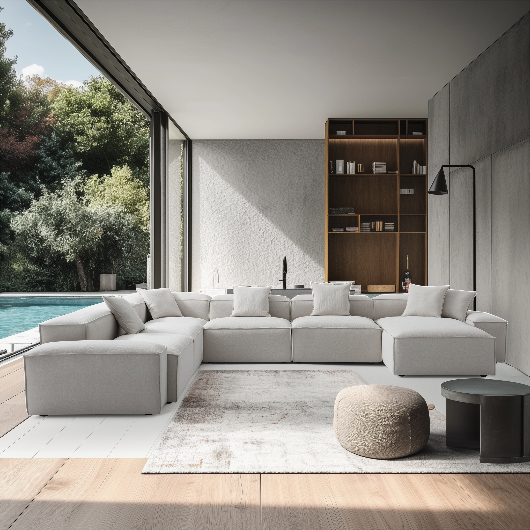 Freedom Modular Gray U-Shaped Sectional Sofa