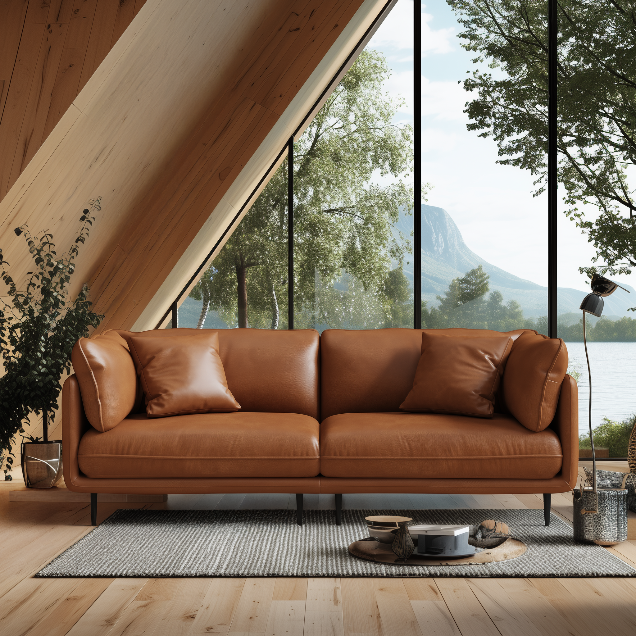 Vanilla White Leather Sofa