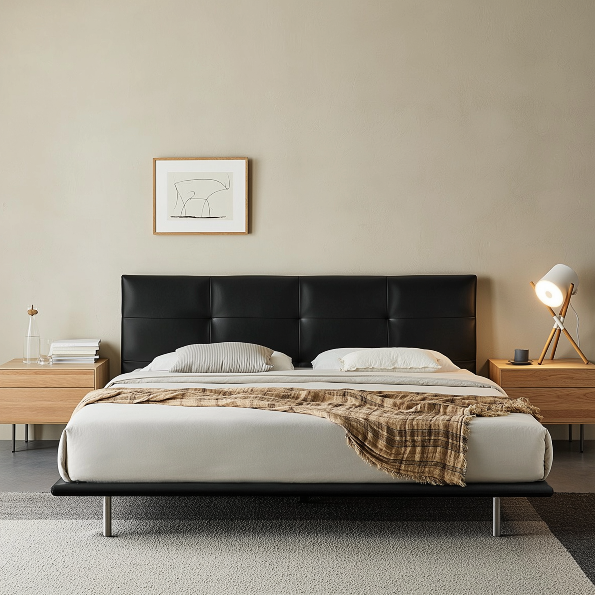 Toffee Brick Leather Bed