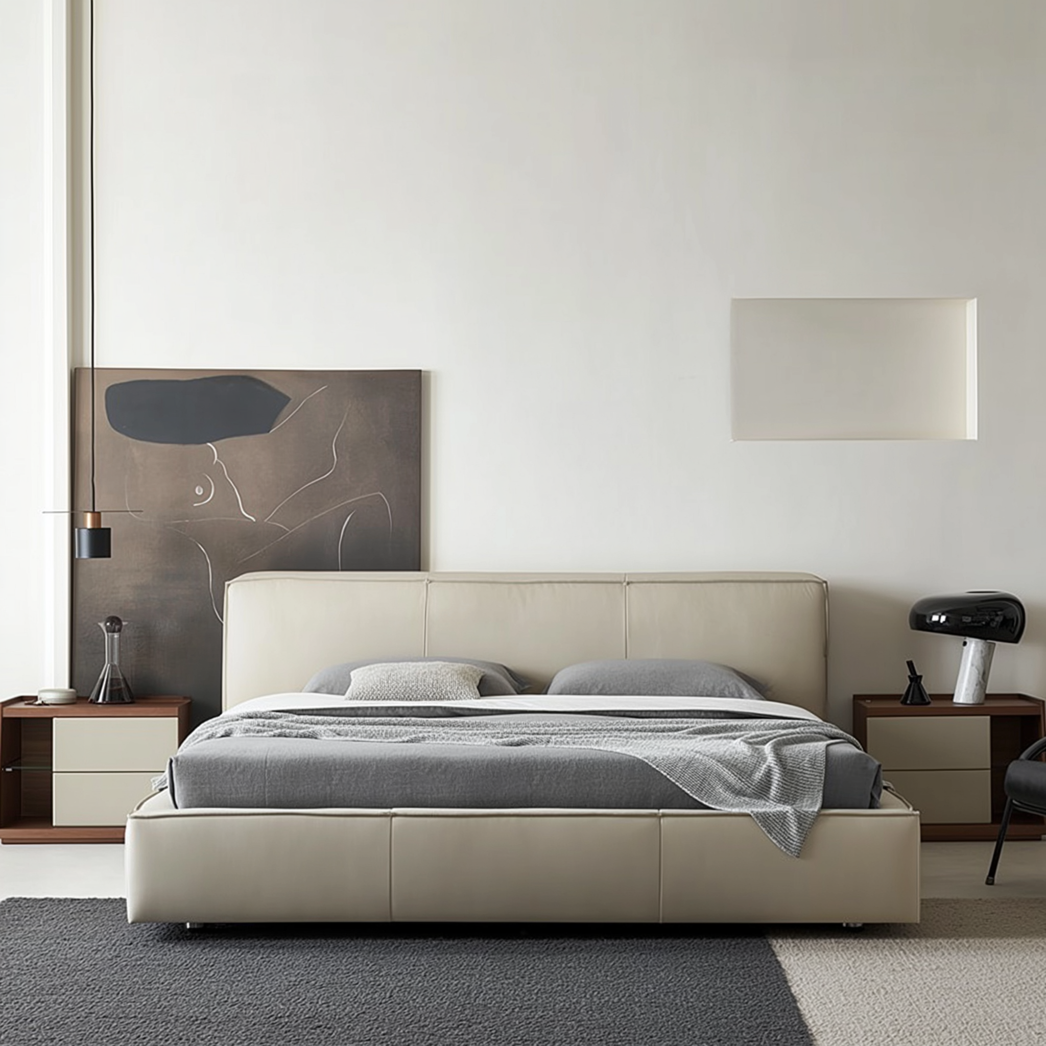 Cinnamon Leather Bed