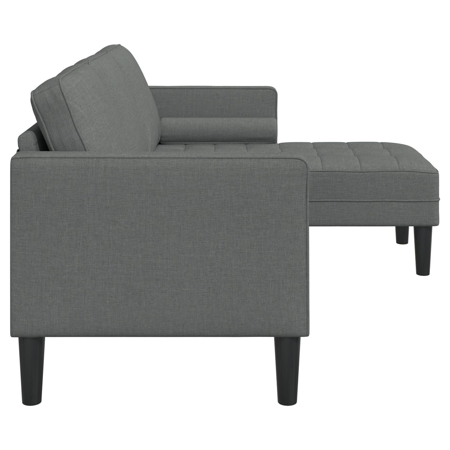 Ensemble de canapés 2/3 pièces vidaXL avec coussins, tissu noir/gris foncé/gris clair - 68,1 x 51,6 x 26,4