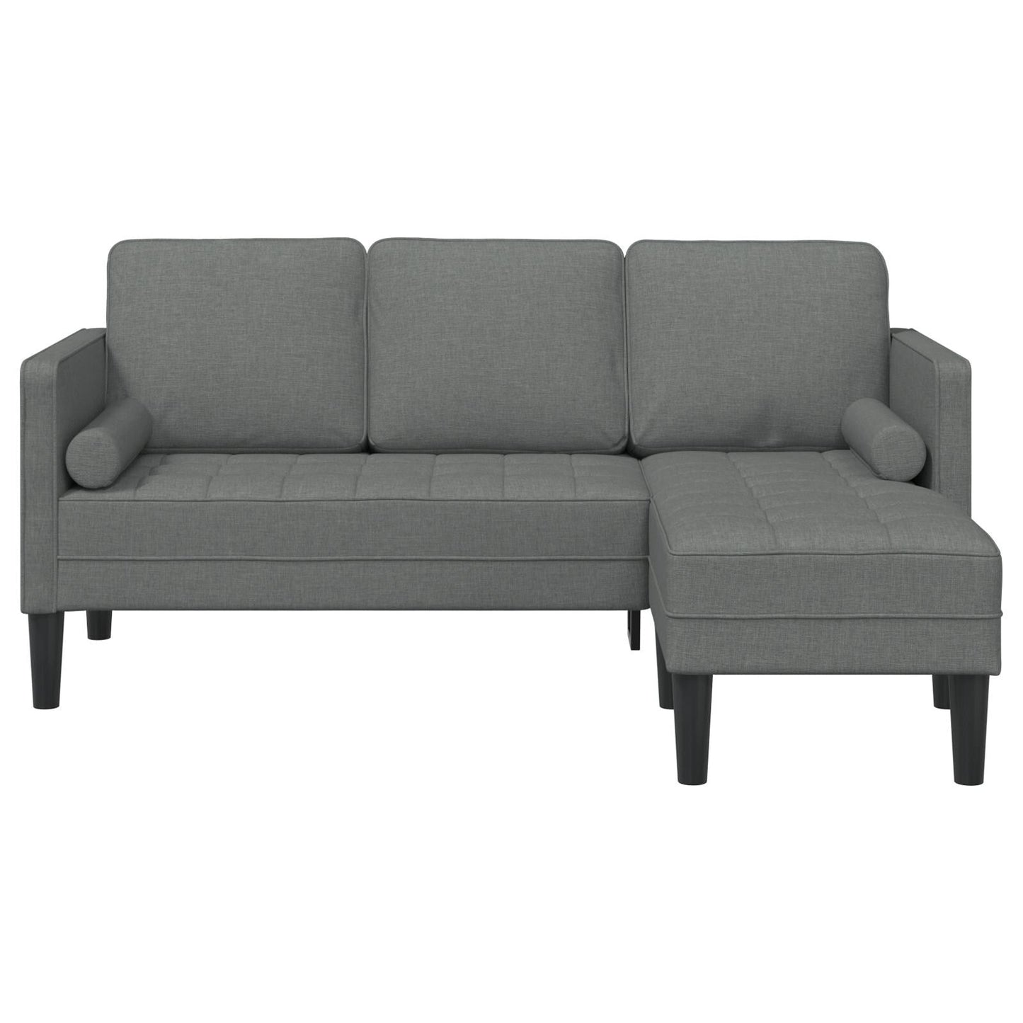 Ensemble de canapés 2/3 pièces vidaXL avec coussins, tissu noir/gris foncé/gris clair - 68,1 x 51,6 x 26,4