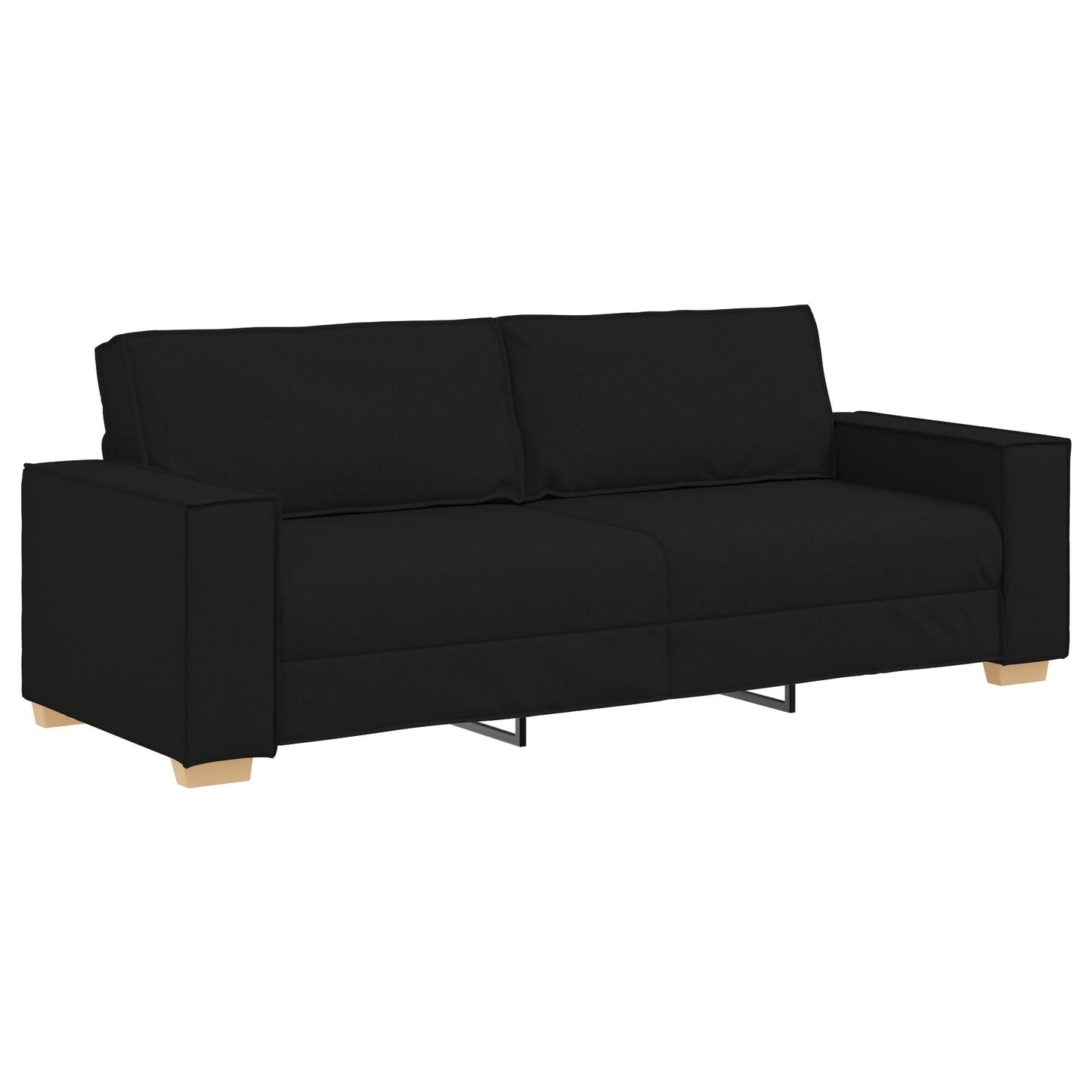 Ensemble de canapé 3 pièces vidaXL avec coussins, tissu noir/gris foncé - 39 x 30,7 x 33,1