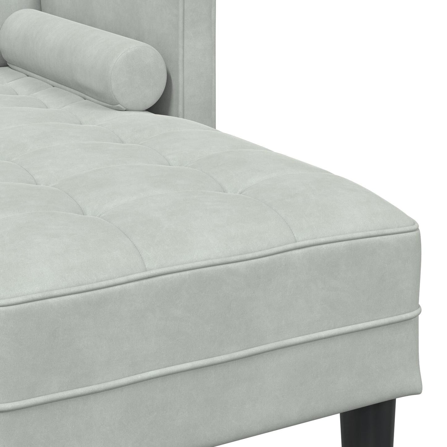 Canapé de jardin vidaXL en forme de L en velours noir/gris foncé/gris clair - 68,1 x 51,6 x 26,4