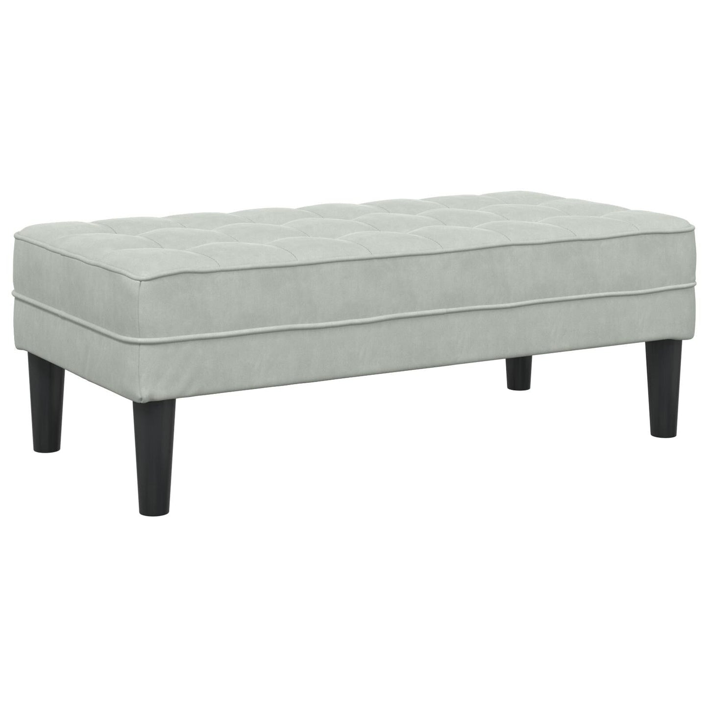 Canapé de jardin vidaXL en forme de L en velours noir/gris foncé/gris clair - 68,1 x 51,6 x 26,4