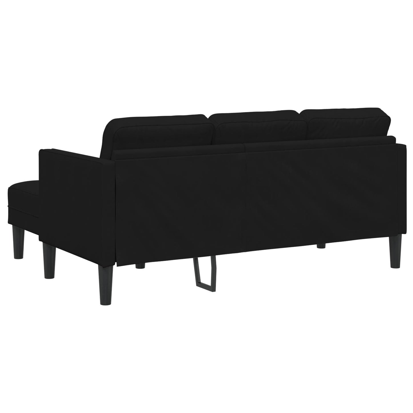 Canapé de jardin vidaXL en forme de L en velours noir/gris foncé/gris clair - 68,1 x 51,6 x 26,4