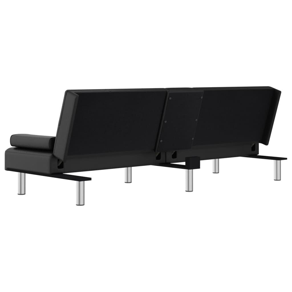 VidaXL Canapé-lit pliable avec porte-gobelets en similicuir - 78,7 x 35 x 27,6