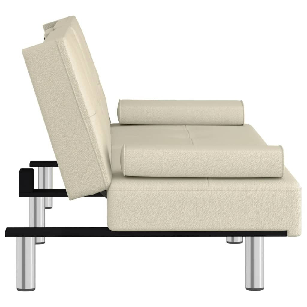VidaXL Canapé-lit pliable avec porte-gobelets en similicuir - 78,7 x 35 x 27,6