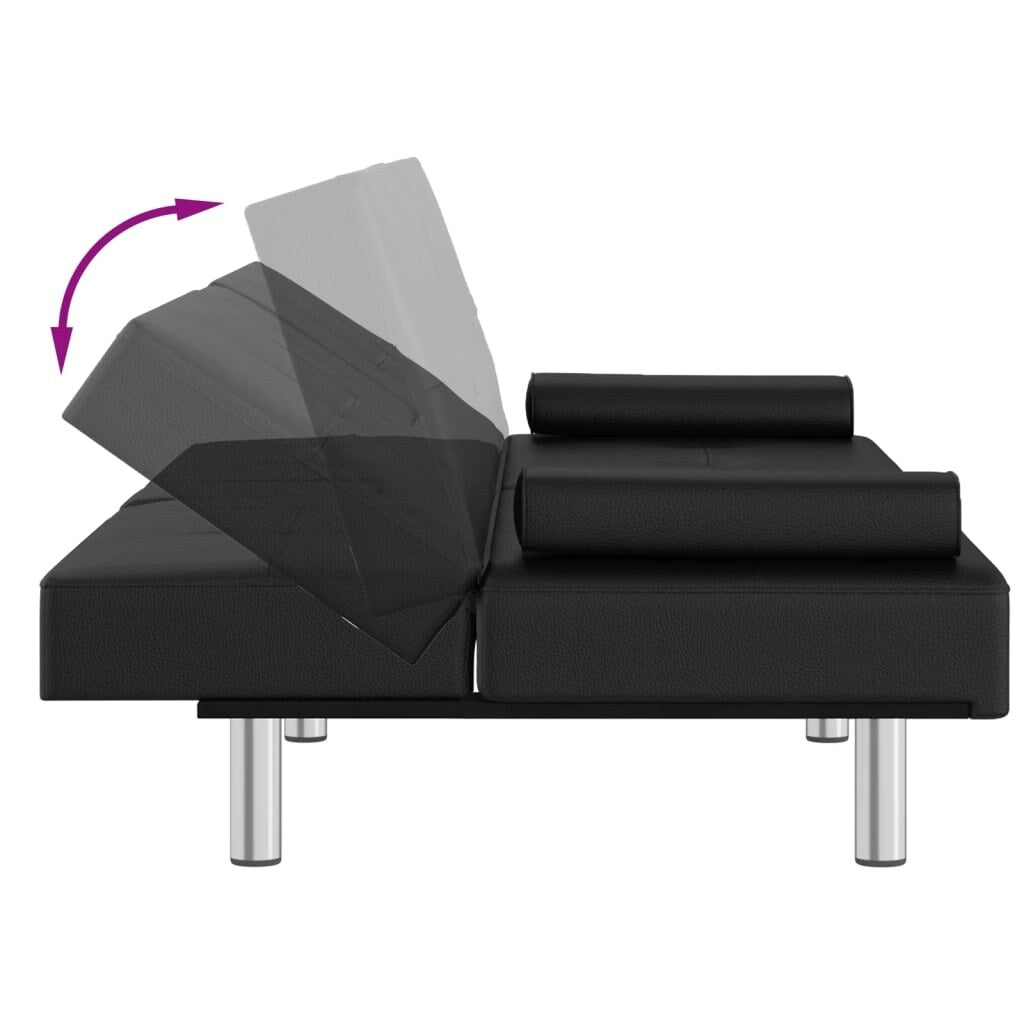 VidaXL Canapé-lit pliable avec porte-gobelets en similicuir - 78,7 x 35 x 27,6
